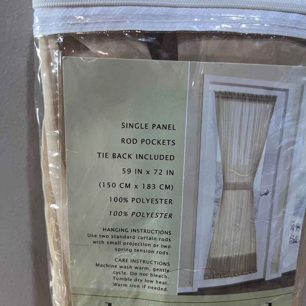 Bed Bath & Beyond Alyssa Gold Solid Voile Door Panel 59x72 Sheer Curtain NIP